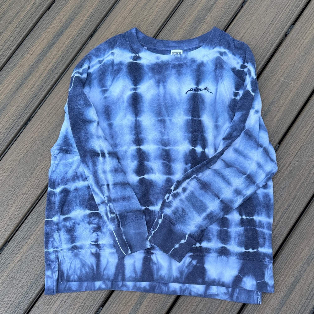 PINK Victoria's Secret Navy Tie-Dye Sweatshirt